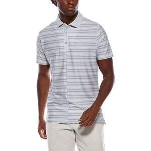 Ben Sherman Mens Stripe Colorblock Tech Polo Shirt, Gray